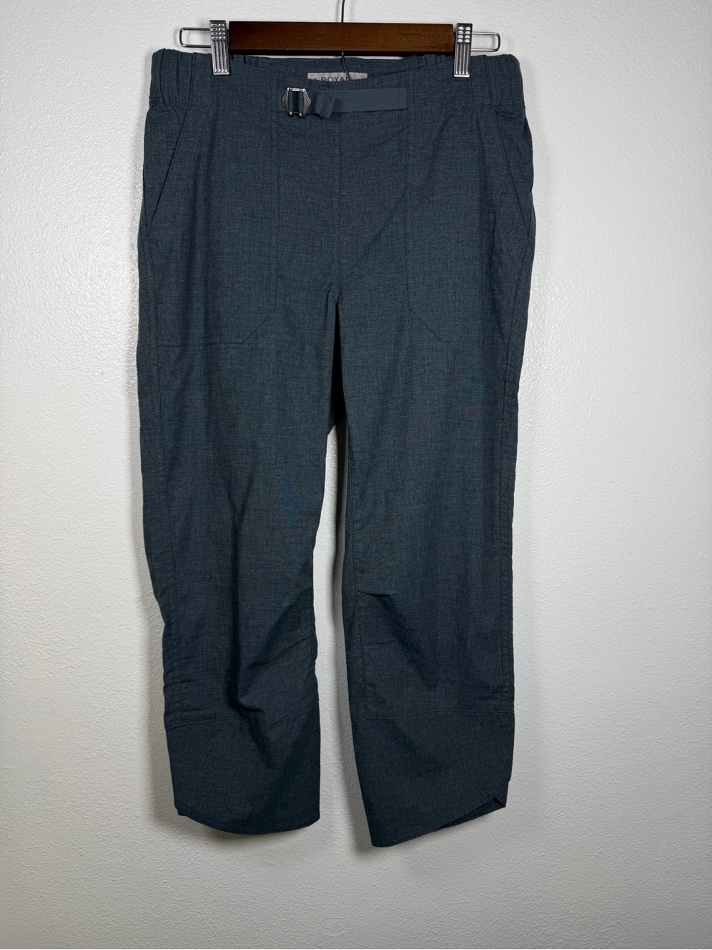NWT Royal Robbins Orion Blue Hempline Capri Outdoor Travel Pants - Built-In Belt